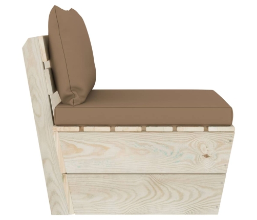 vidaXL vidējais palešu dīvāns ar matračiem, impregnēts egles koks