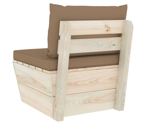 vidaXL vidējais palešu dīvāns ar matračiem, impregnēts egles koks