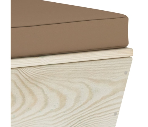 vidaXL vidējais palešu dīvāns ar matračiem, impregnēts egles koks