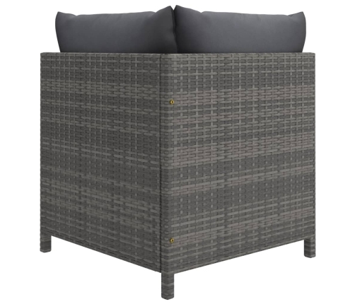 vidaXL 10-daļīgs dārza mēbeļu komplekts, pelēka PE rotangpalma