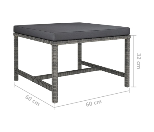 vidaXL 10-daļīgs dārza atpūtas mēbeļu komplekts, pelēka PE rotangpalma