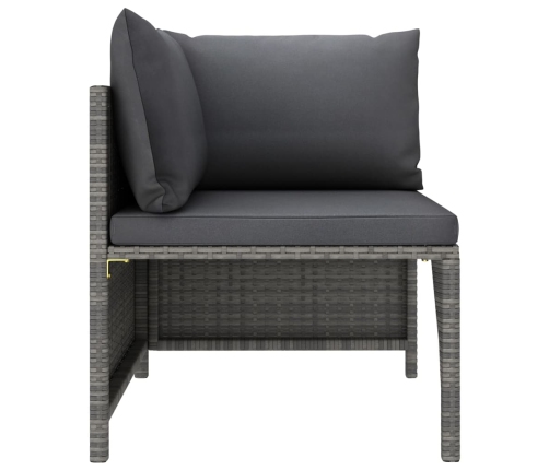 vidaXL 10-daļīgs dārza atpūtas mēbeļu komplekts, pelēka PE rotangpalma