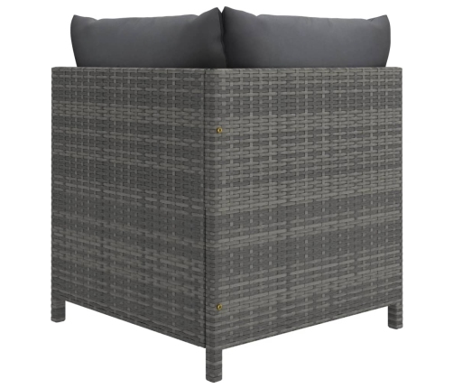 vidaXL 11-daļīgs dārza atpūtas mēbeļu komplekts, pelēka PE rotangpalma