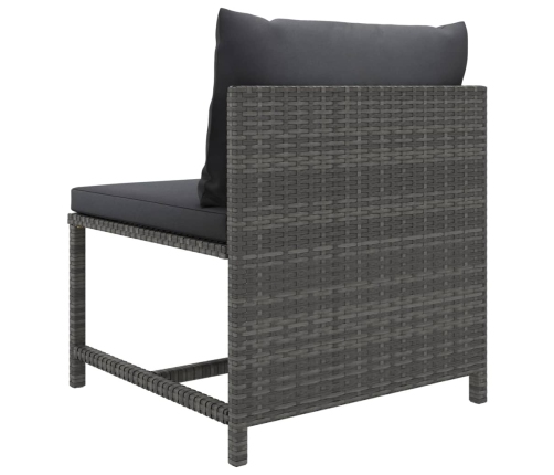 vidaXL 11-daļīgs dārza atpūtas mēbeļu komplekts, pelēka PE rotangpalma