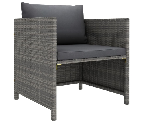 vidaXL 12-daļīgs dārza atpūtas mēbeļu komplekts, pelēka PE rotangpalma