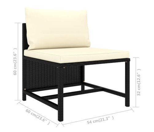 vidaXL 10-daļīgs dārza atpūtas mēbeļu komplekts, melna PE rotangpalma