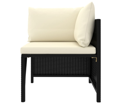 vidaXL 10-daļīgs dārza atpūtas mēbeļu komplekts, melna PE rotangpalma