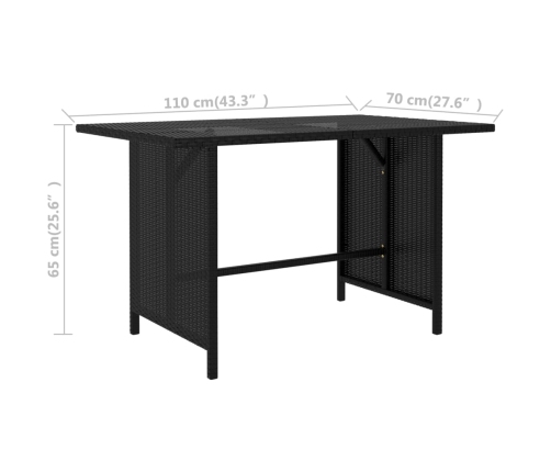 vidaXL 10-daļīgs dārza atpūtas mēbeļu komplekts, melna PE rotangpalma