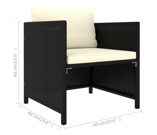 vidaXL 12-daļīgs dārza mēbeļu komplekts ar matračiem, PE rotangpalma