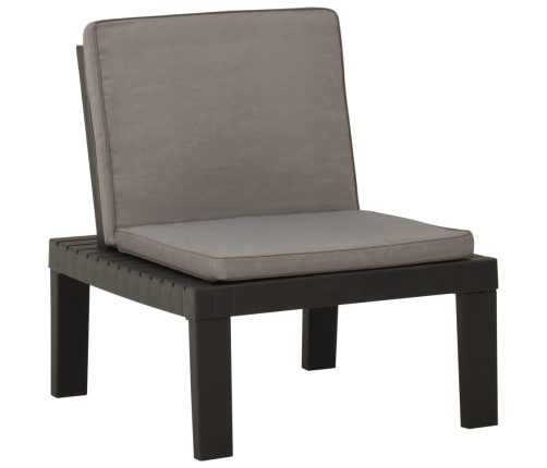 vidaXL dārza atpūtas krēsli ar matračiem, 2 gab., pelēka plastmasa