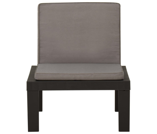 vidaXL dārza atpūtas krēsli ar matračiem, 2 gab., pelēka plastmasa