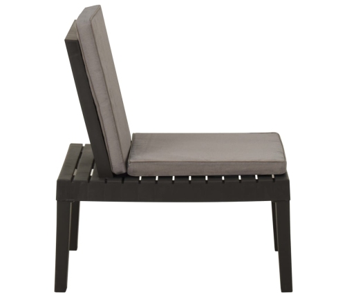 vidaXL dārza atpūtas krēsli ar matračiem, 2 gab., pelēka plastmasa