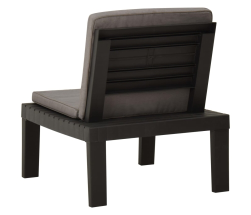 vidaXL dārza atpūtas krēsli ar matračiem, 2 gab., pelēka plastmasa