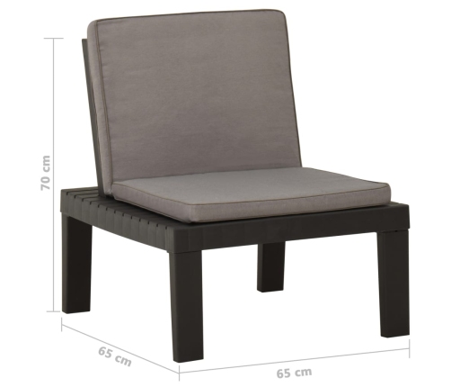 vidaXL dārza atpūtas krēsli ar matračiem, 2 gab., pelēka plastmasa