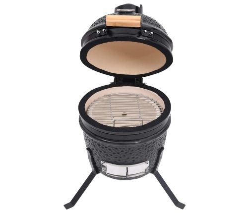 vidaXL Kamado grils, kūpinātava, keramika, 56 cm, melns