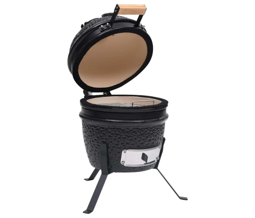 vidaXL Kamado grils, kūpinātava, keramika, 56 cm, melns