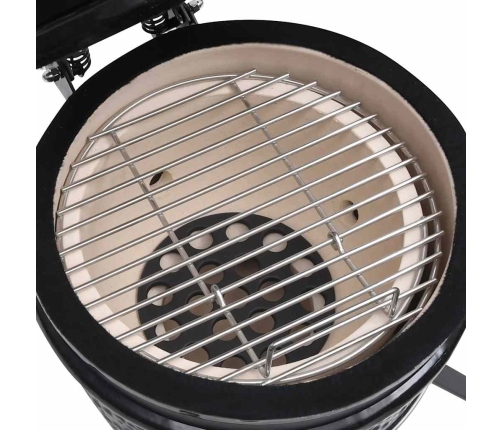 vidaXL Kamado grils, kūpinātava, keramika, 56 cm, melns