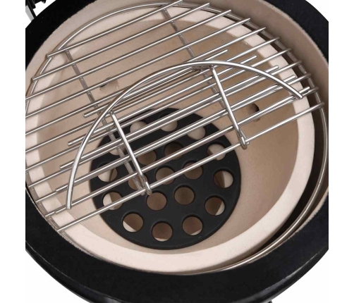 vidaXL Kamado grils, kūpinātava, keramika, 56 cm, melns