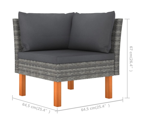 vidaXL 12-daļīgs dārza atpūtas mēbeļu komplekts, pelēka PE rotangpalma