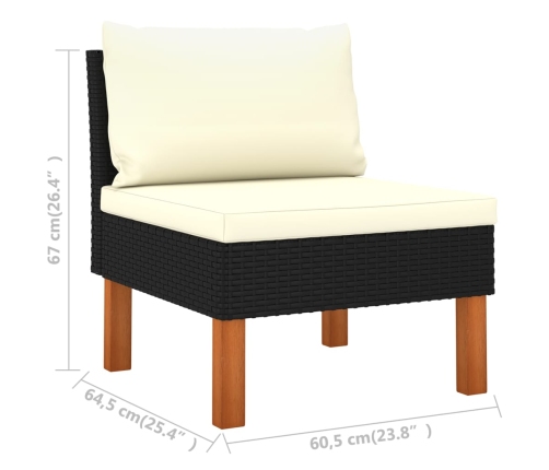 vidaXL 10-daļīgs dārza atpūtas mēbeļu komplekts, melna PE rotangpalma