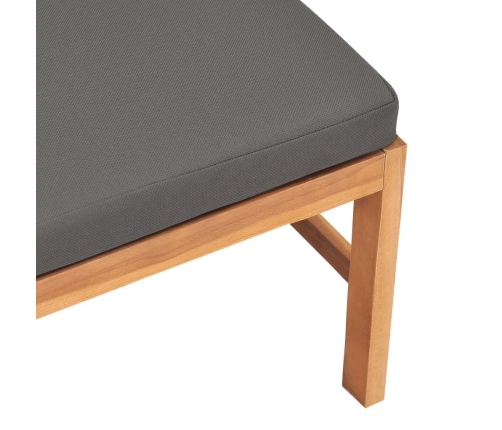 vidaXL vidējais dīvāns, tumši pelēki spilveni, masīvs tīkkoks