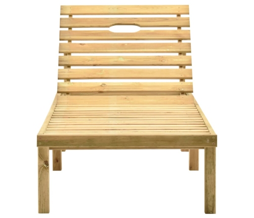 vidaXL sauļošanās zvilnis ar galdiņu un matraci, impregnēta priede