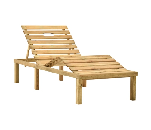 vidaXL sauļošanās zvilnis ar galdiņu un matraci, impregnēta priede