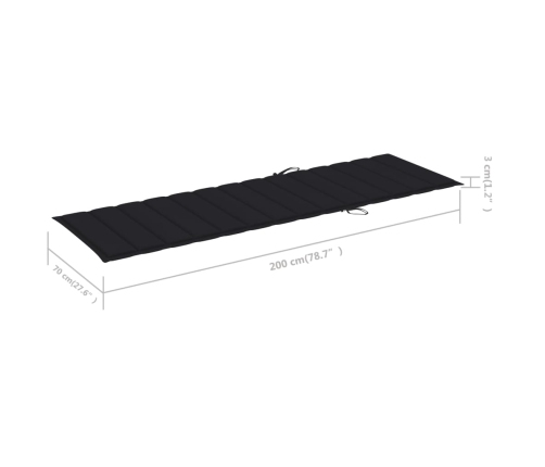 Sauļošanās Zvilnis Ar Galdiņu Un Matraci, Impregnēta Priede Vidaxl