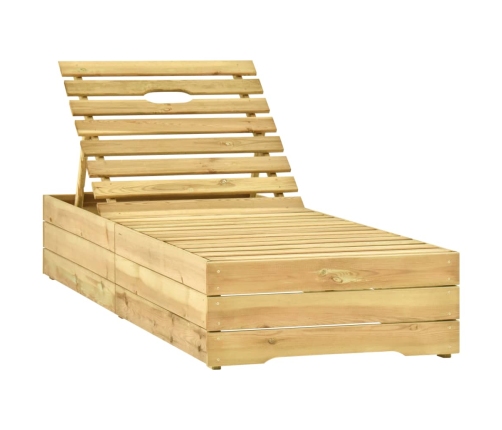 Sauļošanās Zvilnis Ar Galdiņu Un Matraci, Impregnēta Priede Vidaxl