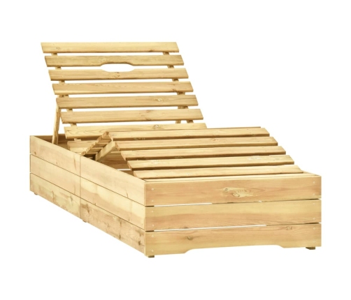 Sauļošanās Zvilnis Ar Galdiņu Un Matraci, Impregnēta Priede Vidaxl