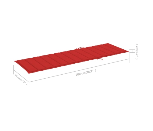 vidaXL sauļošanās zvilnis ar galdiņu un matraci, impregnēta priede