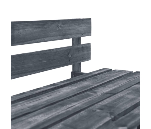 Vidējais Dārza Palešu Dīvāns, Pelēks, Impregnēts Priedes Koks Vidaxl