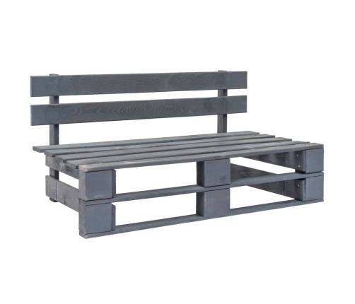 Vidējais Dārza Palešu Dīvāns, Pelēks, Impregnēts Priedes Koks Vidaxl