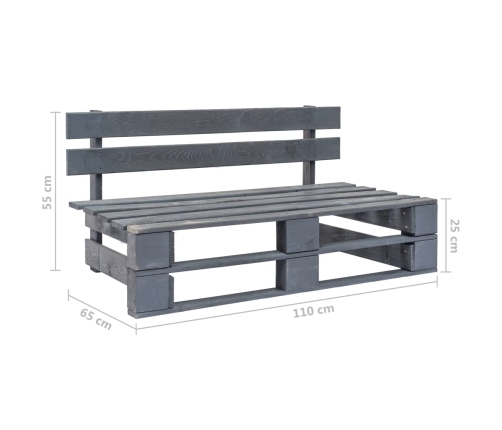 Vidējais Dārza Palešu Dīvāns, Pelēks, Impregnēts Priedes Koks Vidaxl