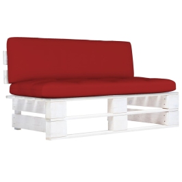 Vidējais Dārza Palešu Dīvāns, Balts, Impregnēts Priedes Koks Vidaxl