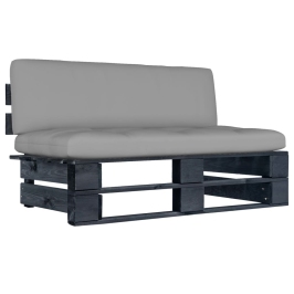 Vidējais Dārza Palešu Dīvāns, Melns, Impregnēts Priedes Koks Vidaxl