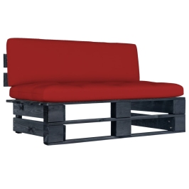 Vidējais Dārza Palešu Dīvāns, Melns, Impregnēts Priedes Koks Vidaxl