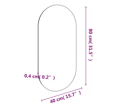 vidaXL spogulis, 80x40 cm, stikls