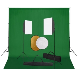 Fotostudijas Komplekts – Gaismas Izkliedētāji, Foni, Reflektori Vidaxl
