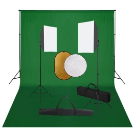 Fotostudijas Komplekts – Gaismas Izkliedētāji, Foni, Reflektori Vidaxl