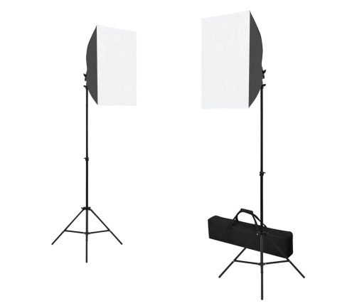 vidaXL fotostudijas komplekts – gaismas izkliedētāji, foni, reflektori