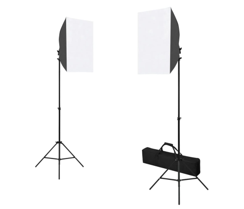 vidaXL fotostudijas komplekts – gaismas izkliedētāji, foni, reflektori