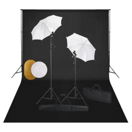 Fotostudijas Komplekts – Lampas, Lietussargi, Fons, Reflektori Vidaxl