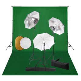 Fotostudijas Komplekts – Lampas, Lietussargi, Fons, Reflektori Vidaxl