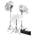 vidaXL fotostudijas komplekts – lampas, lietussargi, fons, reflektori