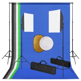 Fotostudijas Komplekts – Lampas, Foni, Reflektori Vidaxl