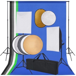 Fotostudijas Komplekts – Gaismas Izkliedētāji, Foni, Reflektori Vidaxl
