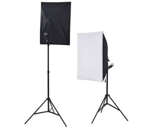 vidaXL fotostudijas komplekts – gaismas izkliedētāji, foni, reflektori