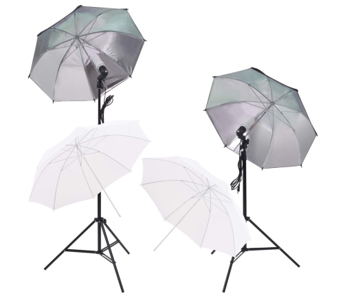 vidaXL fotostudijas komplekts – gaismas izkliedētāji, foni, reflektori
