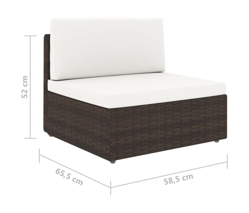 11-Daļīgs Dārza Atpūtas Mēbeļu Komplekts, Brūna Pe Rotangpalma Vidaxl